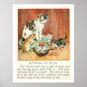 Póster Gatitos jugando