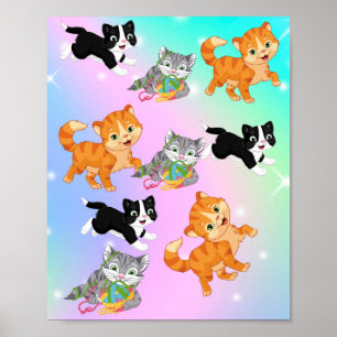 Póster Gatitos juguetones