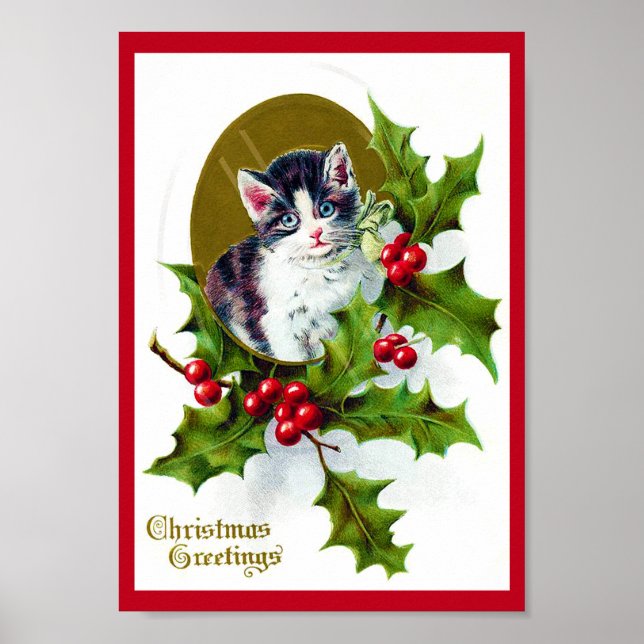 Póster Gatitos y Navidades Holly (Frente)