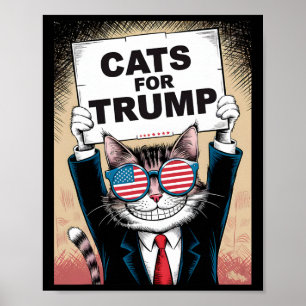 Póster Gatitos y patos para Trump Vance Gatos para Trump 