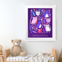 Gatitos y tulipanes Gatos PERSONALIZADO NOMBRE DE