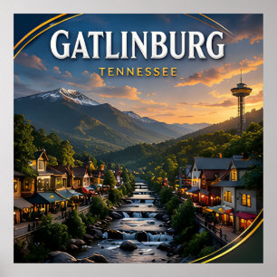 Póster Gatlinburg Grandes Montañas Humeantes