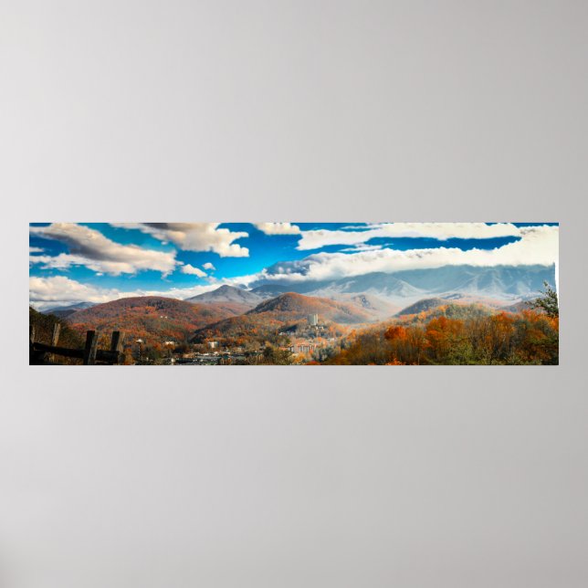 Póster Gatlinburg, TN y las grandes montañas Smoky (Frente)