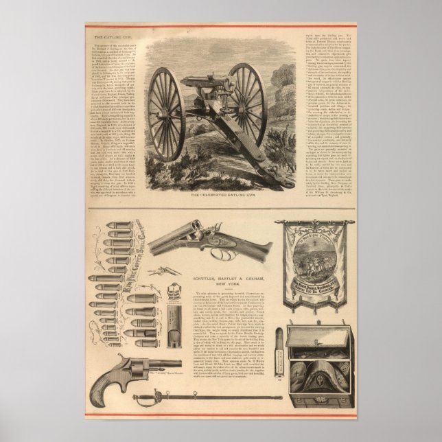 Póster Gatling Gun Company Schuyler, Hartley y Graham (Frente)