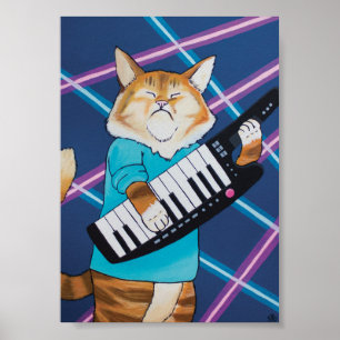 Póster Gato 5x7 de Keytar