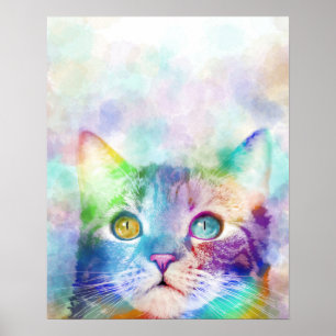 Póster gato 663 multicolor
