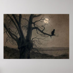 Póster Gato a la luz de la luna, Alexandre Steinlen