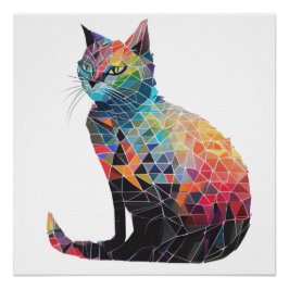 Póster Gato abstracto