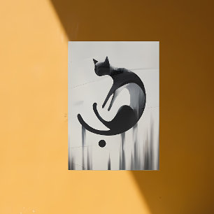 Póster Gato abstracto moderno - Arte de diseño Minimalist