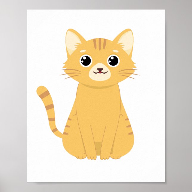 Póster Gato adorable Kawaii  (Frente)