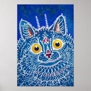 Póster Gato al estilo gótico, Louis Wain