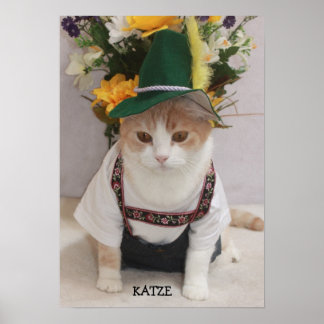 Póster Gato alemán gracioso KATZE/CAT