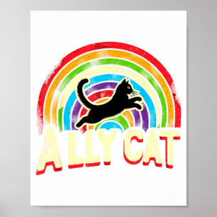 Póster Gato aliado Orgullo Lgbt Gato