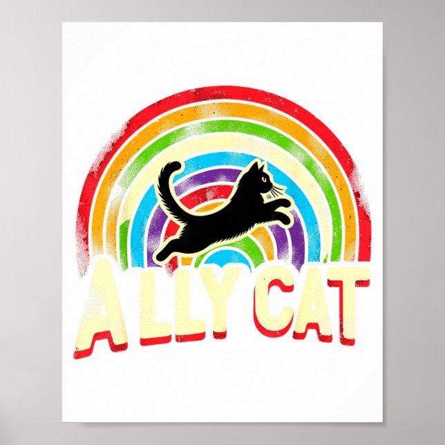 Póster Gato aliado Orgullo Lgbt Gato  (Frente)