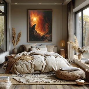 Póster Gato Ardiente Vigilante: Caverna Surrealista Bicol