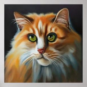 Póster Gato asiático de cabello semi-largo