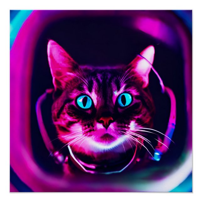 Póster gato astronauta (Anverso)