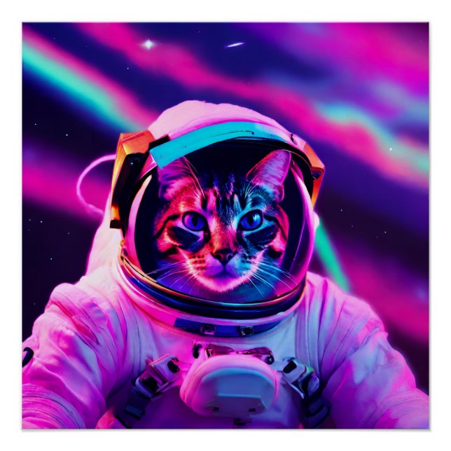 Póster gato astronauta (Anverso)