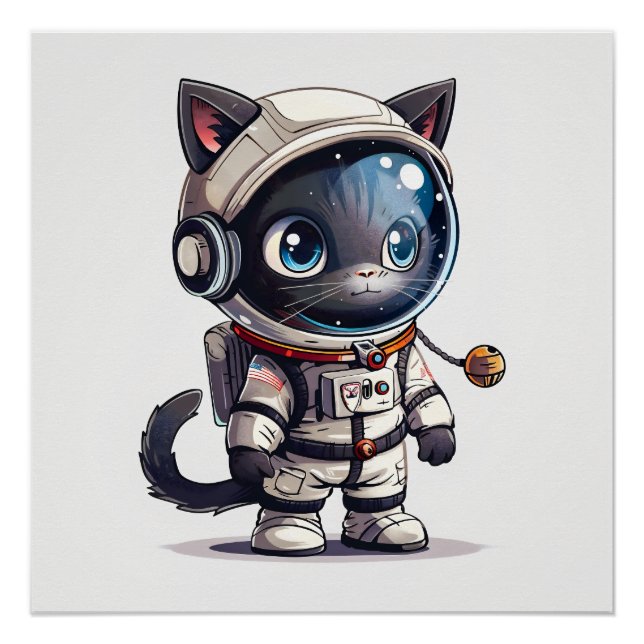 Póster Gato astronauta (Anverso)