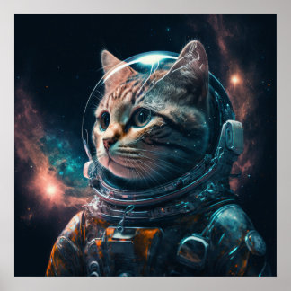 Póster Gato astronauta 2