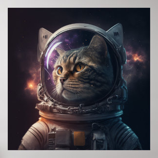 Póster Gato astronauta 3
