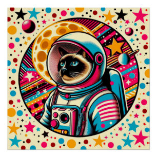 PÓSTER GATO-ASTRONAUTA DE SIAMÉS 3