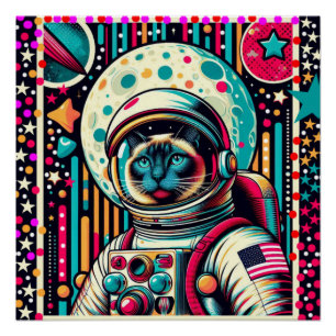 PÓSTER GATO-ASTRONAUTA DE SIAMÉS 5
