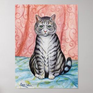Póster Gato atigrado apuesto, Louis Wain