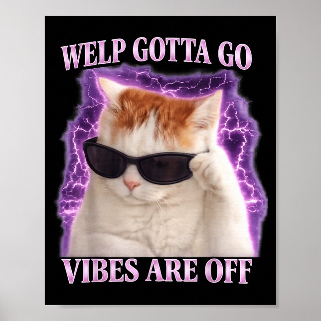 Póster Gato atigrado divertido cachorro tengo que ir dici (Frente)