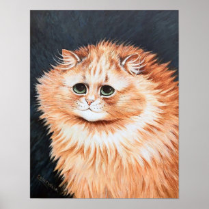 Póster Gato atigrado, Louis Wain