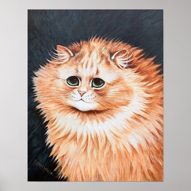Póster Gato atigrado, Louis Wain (Frente)