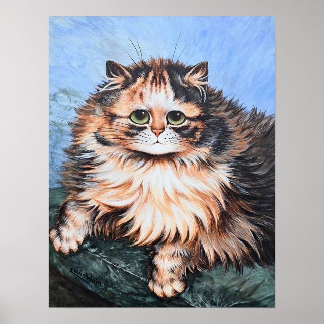 Póster Gato atigrado, Louis Wain (Frente)