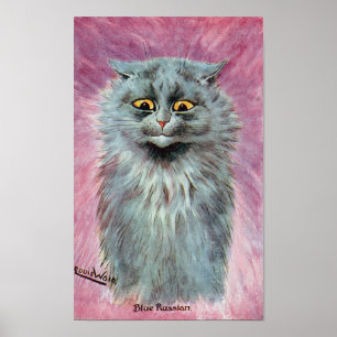 Póster Gato azul ruso, Louis Wain