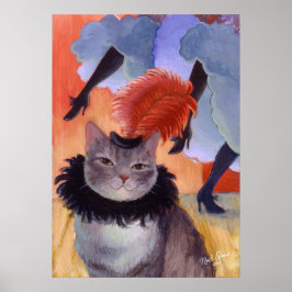 Póster Gato Bailarín de Cabaret Can-Can