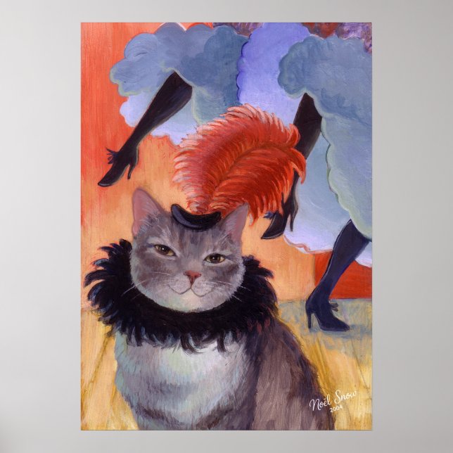 Póster Gato Bailarín de Cabaret Can-Can (Frente)