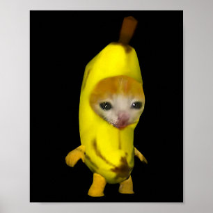 Póster Gato bananero lindo Bananacat Meme Kitty Cat Lov