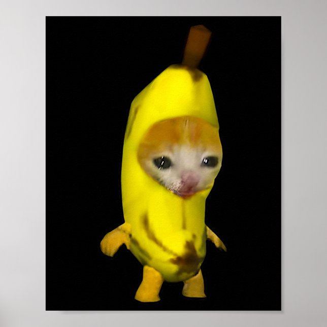 Póster Gato bananero lindo Bananacat Meme Kitty Cat Lov (Frente)