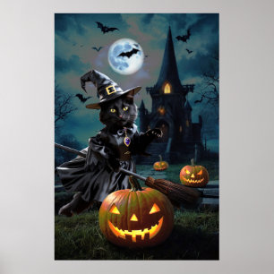 Póster Gato Bewited de Halloween