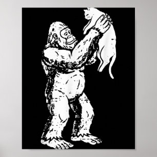Póster Gato Bigfoot Divertido Sasquatch Gatito Lindo San 