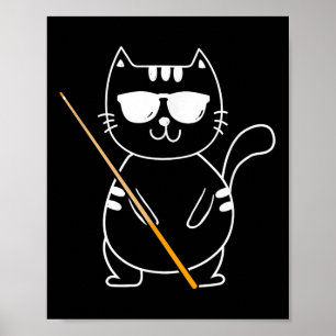 Póster Gato Billiard - Billiard Player Billard 8 ball Poo