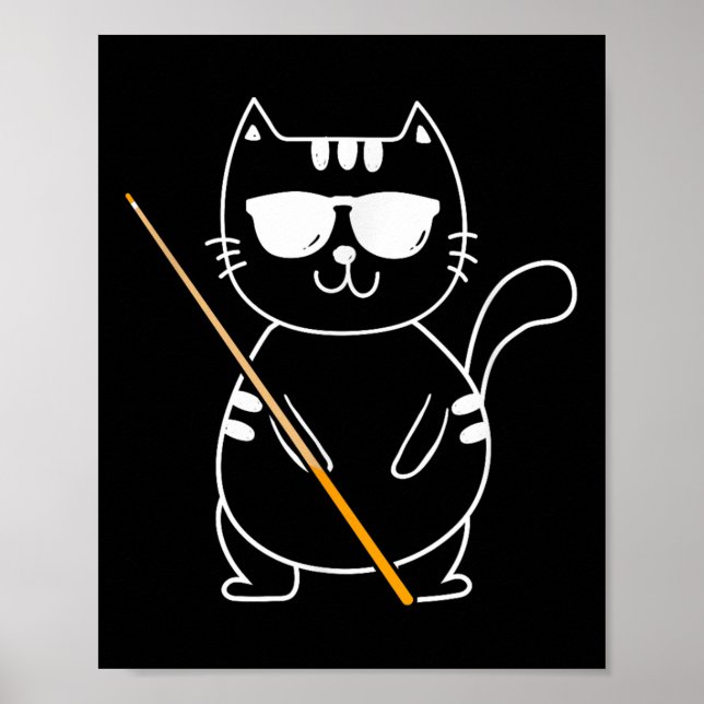 Póster Gato Billiard - Billiard Player Billard 8 ball Poo (Frente)