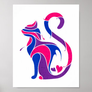 Póster Gato bisexual Aliado LGBT apoya a gato amante Orgu