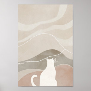 Póster Gato blanco