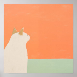 Póster Gato Blanco