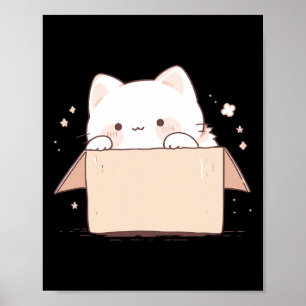 Póster Gato Blanco Corto En Una Caja El Personalizado Jap