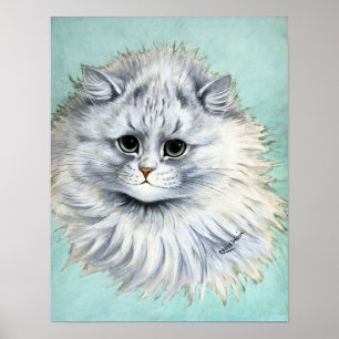 Póster Gato blanco, Louis Wain
