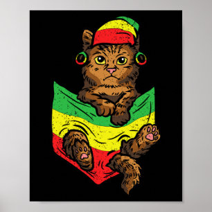 Póster Gato Bolsillo Negro Historia Mes Color Hombres Gat