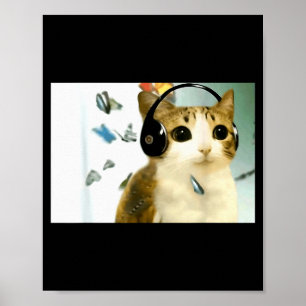 Póster Gato Búho Divertido Maldito Meme Divertido Tendenc
