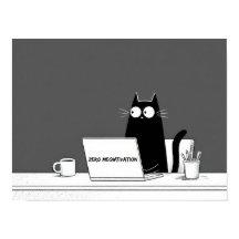 Gato Cero Motivación – Divertido Cartoon de Trabaj