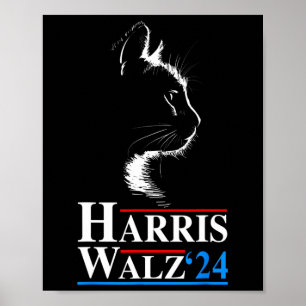 Póster Gato cómico de Waltz 2024 Kamala Harris Tim Wa
